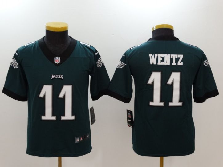 Youth Philadelphia Eagles 11 Wentz Green Nike Vapor Untouchable Limited NFL Jerseys